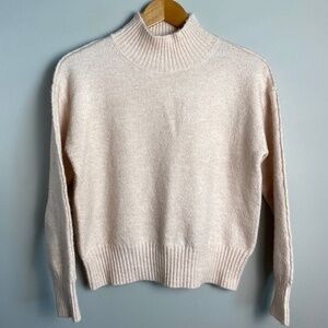 Magaschoni Light Peach Mock Neck Alpaca / Wool Blend LS Sweater Size XS Luxury‎